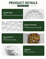 Plat à escargots français personnalisé, jetable, de qualité alimentaire, en aluminium haut de gamme, rond, 12 cavités, plateau en aluminium pour four