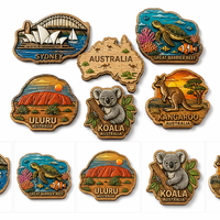 Aimant de réfrigérateur en bois souvenir d'Australie, design 3D de la maison d'opéra de Sydney, koala, kangourou, autocollant magnétique, cadeau de voyage pour les touristes