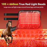 Attelle LED sans fil rechargeable 660 nm pour chevaux, coussin de thérapie LED 3000 mAh pour le soulagement des douleurs aux tendons des chiens