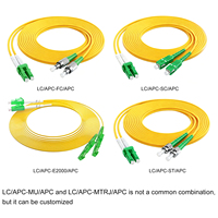 Câble de raccordement à fibre optique monomode double cœur APC, diamètre optique de 2,0 mm ou 3,0 mm, faible insertion, adapté au FTTH