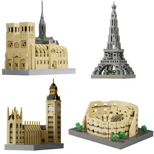 Moyu Mini bloques arquitectura mundial montaje ladrillos de construcción juguetes para niños presentes regalos educativos Big Ben Coliseo