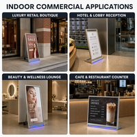 Affichage publicitaire LCD portable d'intérieur de 43 pouces, 550 nits, inclinable, sur pied avec base à roulettes