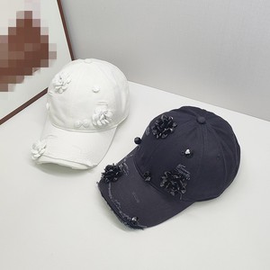 Ultima moda aggiornata donna donna donna nero bianco lavato fiori di strass berretto da Baseball denim cappello da sole papà cappelli da camionista - Product Image 6