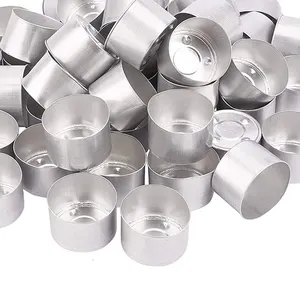 Tasses de bougie de lumière de thé de décoration de fête vide 30G petite boîte d'aluminium ronde avec couvercle