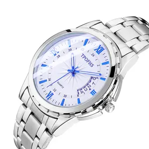 2024 New Custom Logo Brand Waterproof Blue Light Steel Band Men's Calendar Luxury Watch Custom Watch