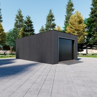 Maison conteneur modulaire préfabriquée en panneaux sandwich standard à assemblage facile, avec structure en acier, démontable et en kit plat, pour garage et stockage
