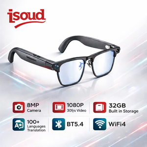 نظارات ذكية G1 بتقنية الذكاء الاصطناعي، كاميرا 8 ميجابكسل، تصوير 1080P بسرعة 30 إطارًا في الثانية، ذاكرة 32 جيجابايت، واي فاي 4، بلوتوث 5.4، تسجيل بنقرة واحدة، مكالمات واضحة للسفر والعمل، إنتاج المصنع الأصلي - Product Image 1