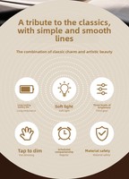 Veilleuse de chevet pour chambre à coucher, respectueuse des yeux, avec fonction de charge, pour l'alimentation des bébés, la décoration, avec luminosité réglable et fonction de vibration