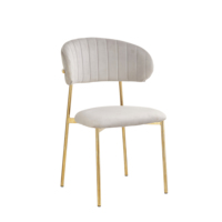 Ensemble de salle à manger extérieure de style scandinave moderne, chaise en contreplaqué avec pieds en métal