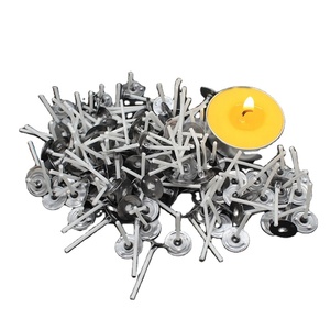 Vente en gros 2.6cm <span class=keywords><strong>bougie</strong></span> chauffe-plat <span class=keywords><strong>mèche</strong></span> en aluminium coquille coton mèches pour <span class=keywords><strong>faire</strong></span> des bougies - Product Image 1
