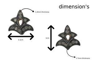 Boucles d'oreilles clous en forme de feuille de cristal plaqué or noir - Élégantes boucles d'oreilles clous botaniques pour femmes et filles, bijoux de mode stylés pour un usage quotidien - Product Image 4