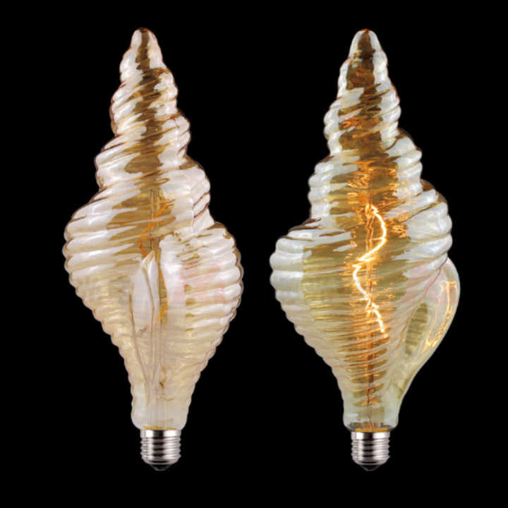 Antique Vintage Style LED Glass Bulb Lamps Sea Snail Lampshade with Festive Christmas Decorative Lighting Incandescent Bulbs