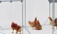 Poulailler en métal en forme de dôme, enclos à poules galvanisé sur mesure avec couverture imperméable, enclos extérieur pour poules avec filet hexagonal
