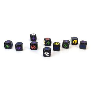 Dados de Calabaza de Halloween Negros de Acrílico de 16 mm con Grabado Personalizado, Estilo Hueco, para Juegos de Mesa - Product Image 3