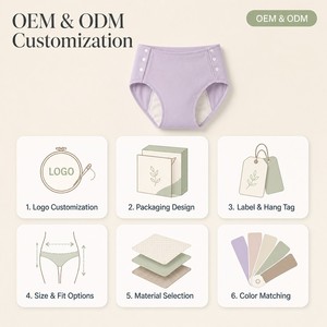Sous-vêtements pour incontinence urinaire adulte, lavables, taille haute, fermeture à pression, culottes XXXL, coton, TPU imperméable, réutilisables - Product Image 5