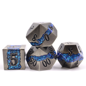 Bộ 7 Con Xúc Xắc Dnd Đa Diện Bộ Xúc Xắc Hợp Kim Kẽm Sọc Kim Loại Tùy Chỉnh - Product Image 3