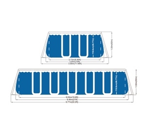 Ensemble de <span class=keywords><strong>piscine</strong></span> hors sol rectangulaire de grande taille 6,4 m x 3,05 m x 1,32 m avec filtre à sable et pompe - Product Image 2
