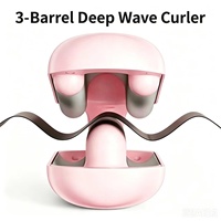 Fer à boucler à 3 barils à ions négatifs pour ondulations profondes avec revêtement en céramique, chauffe rapide en 30 secondes, fer à onduler portable pour tous types de cheveux
