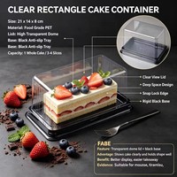 Boîte d'emballage en plastique PET transparente de grande taille, de qualité alimentaire, jetable, pour pain, gâteaux et aliments