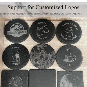 Ý tưởng quà tặng bán buôn Non-Slip cup Mat Slate đế lót ly với khắc logo uống đế lót ly đá Slate đế lót ly biểu tượng tùy chỉnh - Product Image 6