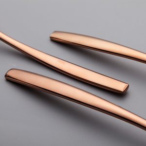 Set di posate JiuJiuJu coltello forchetta cucchiaio bacchette di lusso per bar bar lucido oro rosa set di posate - Product Image 2