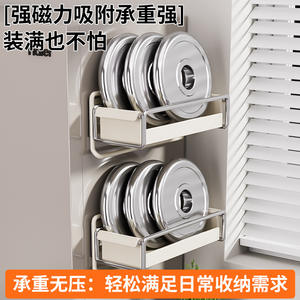 Étagère magnétique Haier pour réfrigérateur, organisateur de rangement latéral mural avec porte-serviettes en papier et crochets pour la cuisine - Product Image 2