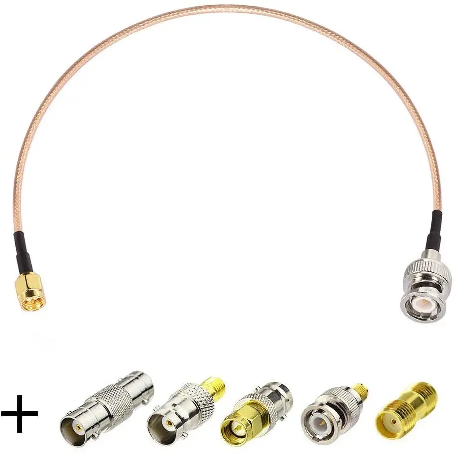 SMA Male to BNC Male Cable 3ft 5pcs RF Coax Adapter Kit SMA to BNC Cable SMA BNC Adapter Cable Kit for RF Applications
