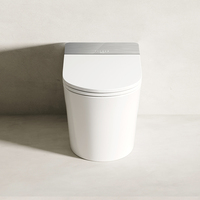 Toilette intelligente allongée à ouverture automatique moderne, corps en céramique, chasse d'eau électrique, séchage à l'air, montage au sol, sanitaire intelligent pour salle de bain