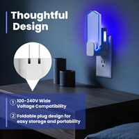 Piège à mouches LED UV amélioré 2025, puissant attrape-insectes d'intérieur, réutilisable, pour la maison, le bureau et la cuisine