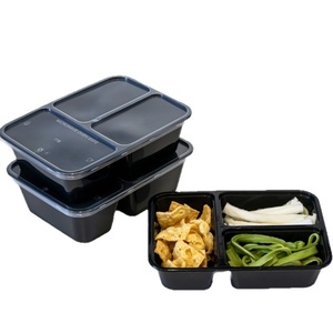 3 Compartment Takeaway Microwavable <b>Container</b> Disposable <b>Plastic</b> Food <b>Container</b> with Lid for Meal Fast Food - Product Image 5