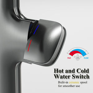 Rubinetto Moderno di Lusso a Foro Singolo con Maniglia Singola, Finitura Spazzolata, <span class=keywords><strong>Miscelatore</strong></span> Acqua Calda/Fredda per Lavabo da <span class=keywords><strong>Bagno</strong></span> - Product Image 5