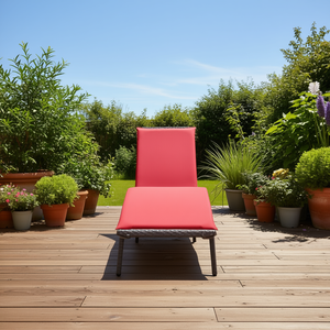 Tumbona de Ratán con Cojín Relleno de Espuma, Estructura de Acero con Recubrimiento en Polvo, Muebles de Exterior de Diseño Contemporáneo - Product Image 2