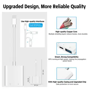 Adaptor OTG portabel USB wanita, iPhone iPad iMac Pro/Air/Mini MacBook Pro/Air USB Hub kamera adaptor tidak perlu aplikasi