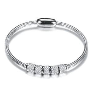 Pulsera Minimalista Europea Americana con Cadena de Serpiente de Diamantes de 3 mm, Cierre Magnético de Aleación de Cobre, Oro Rosa de 18K, Joyería Unisex para Regalo - Product Image 5