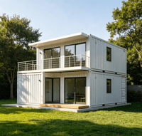 Villa mobile pliable et extensible sur mesure, maisonnette préfabriquée à ossature en acier avec décoration intérieure complète