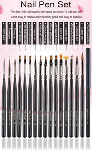 Profession elle UV Gel Polish Nagel Zeichenstift Werkzeug Schwarz Massivholz Acryl Ombre Nail Art Brush - Product Image 6