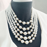 Ensemble collier et boucles d'oreilles vintage de luxe, nouvelle arrivée, mode féminine, mariage, perles multicouches, bijoux exquis