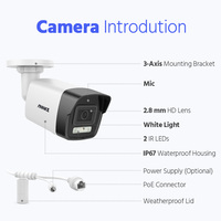 Caméra IP PoE ANNKE 3K 5MP, caméra réseau intelligente AI H.265 IP67 avec microphone, double éclairage, carte SD, caméra bullet extérieure PoE