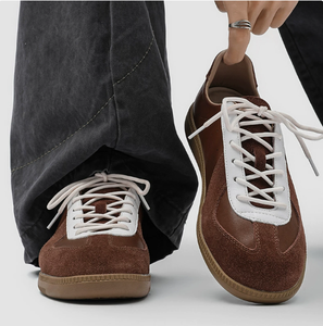 Zapatillas Retro de Gamuza Azul para Hombre, Suela de Goma, Calzado Casual para Caminar, Calzado Deportivo Ligero y Cómodo - Product Image 3