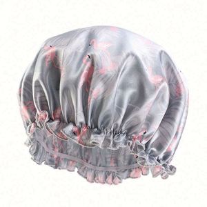 Gorro de Dormir Elástico Ajustable para Adultos, Estilo Satinado, Unisex, con Diseño Floral - Product Image 4