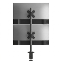 Support de bureau vertical pour deux moniteurs empilés, support vertical pour double écran de 17 à 32 pouces, capacité de 9 kg pour chaque moniteur