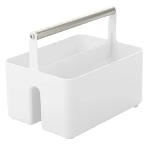 Yageli Hersteller weiß Acryl Dusche Lagerung Organizer geteilt Korb Behälter mit gebürsteten Griff