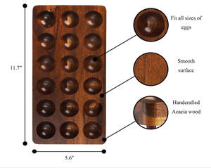 Wood 2 Tier Serving <strong>Deviled</strong> <strong>Egg</strong> Tray Acacia Wood <strong>Egg</strong> Holder Stackable 36 Fresh <strong>Egg</strong> Tray Holds Store for Countertop - Product Image 4