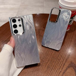 หรูหราเลเซอร์ที่มีสีสันเงินกด Feather Grain TPU โทรศัพท์มือถือสําหรับSamsung Galaxy S21 S22 S23 S24 Ultra A14 A54 - Product Image 5