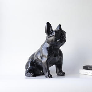 Polyresin Decoratief Hondenbeeld Met Bril Kunstmatige Stijl Huis Kerstdecoratie - Product Image 4