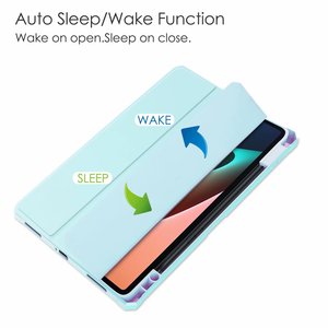 Étui pour tablette ultra fin, pliable en trois parties, en PU + acrylique, pour Xiaomi <span class=keywords><strong>MiPad</strong></span> <span class=keywords><strong>5</strong></span> / <span class=keywords><strong>MiPad</strong></span> <span class=keywords><strong>5</strong></span> Pro / <span class=keywords><strong>MiPad</strong></span> Pro 5G 11 pouces 2021 - Product Image 4