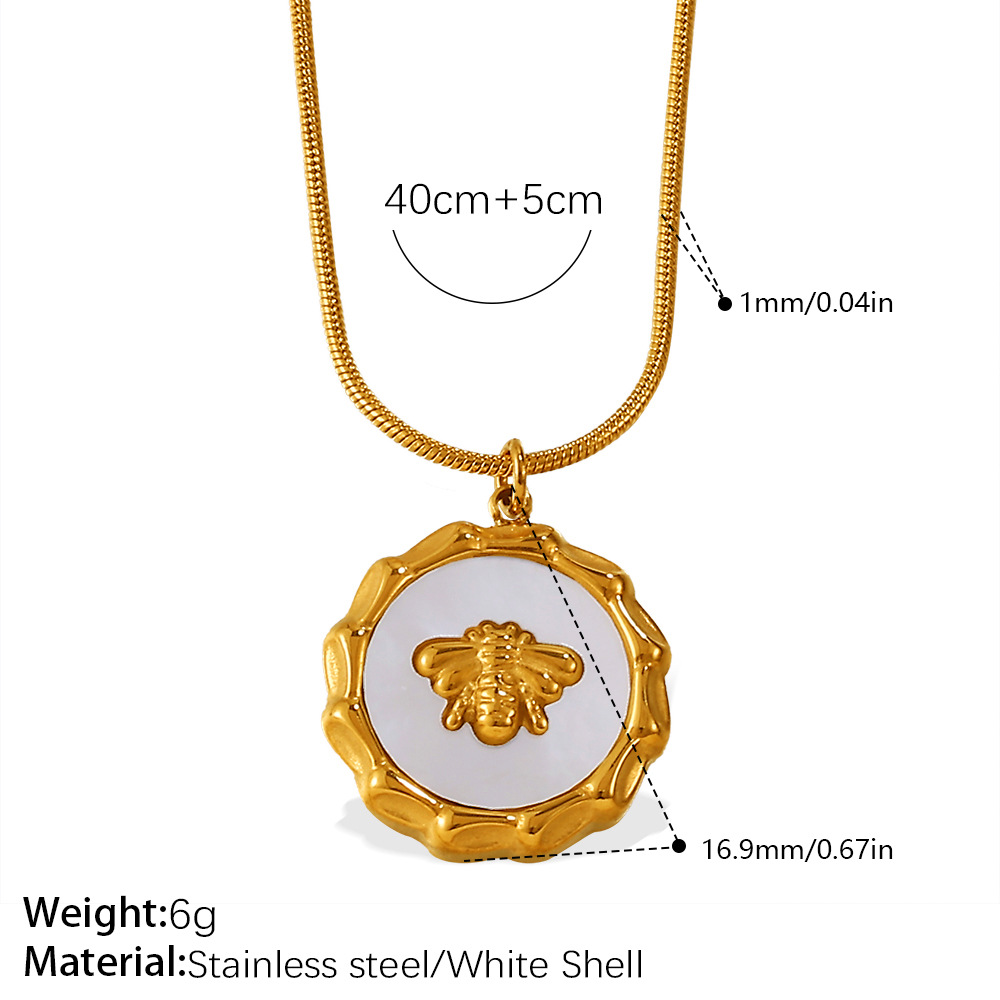 Collier en or coquillage blanc XL174G