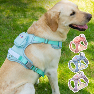 Grosir satu Set ransel tali kekang anjing poliester antiair awet lembut antilembap jaring pengaman anjing empuk - Product Image 5