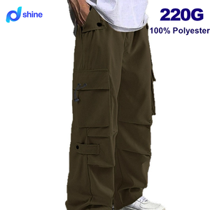Pantalon décontracté léger coupe droite coupe ample coupe-vent imperméable séchage rapide avec cordon de serrage pour homme – Collection été américaine - Product Image 1