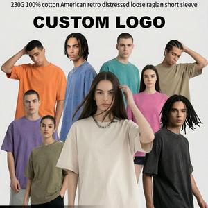Camiseta Personalizada con Logotipo, 100% Algodón, 230 g/m², Estilo Retro Lavado, Tejido de Punto Jersey, Manga Corta, Digital, Corte Holgado, para Hombre y Mujer - Product Image 2